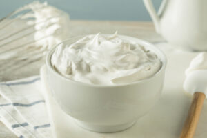 Homemade Vanilla Whipped Cream in a Bowl