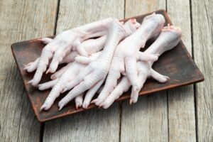 Raw chicken foot