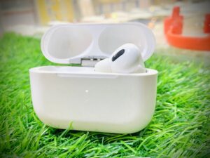 Open Airpod case on the grass