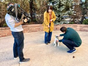 Gizmo preparing for his TV interview