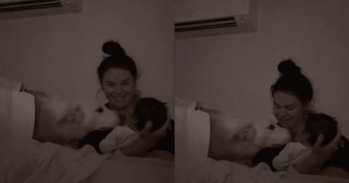 3AM Serenity: New Mom and Dog Watch Over Newborn in Sweet
Moment